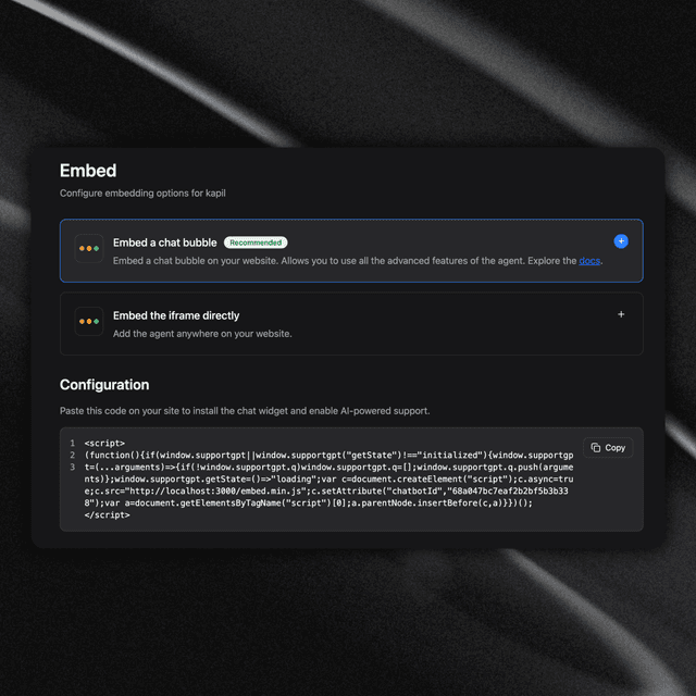 Embed on your website