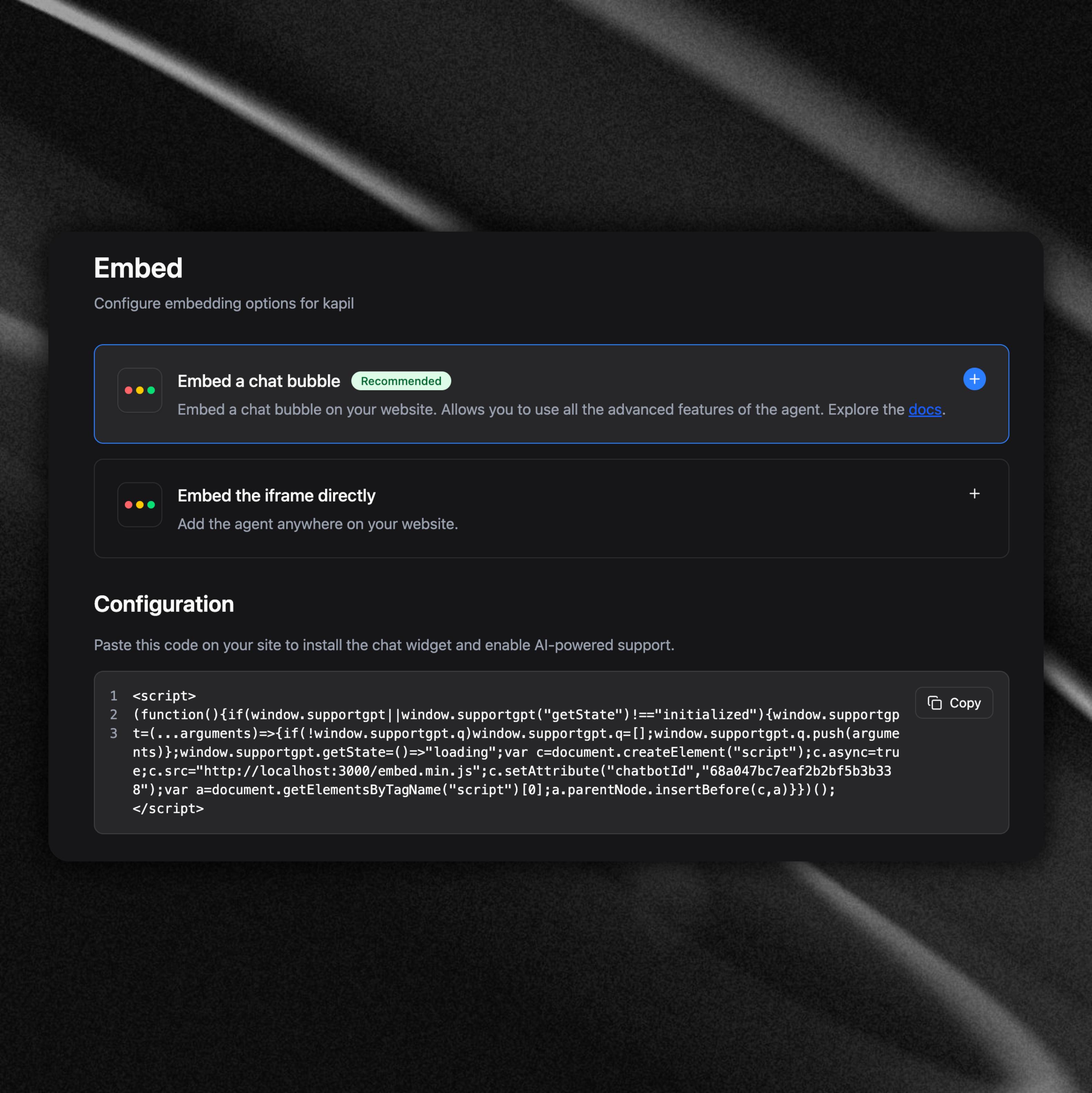 Embed on your website
